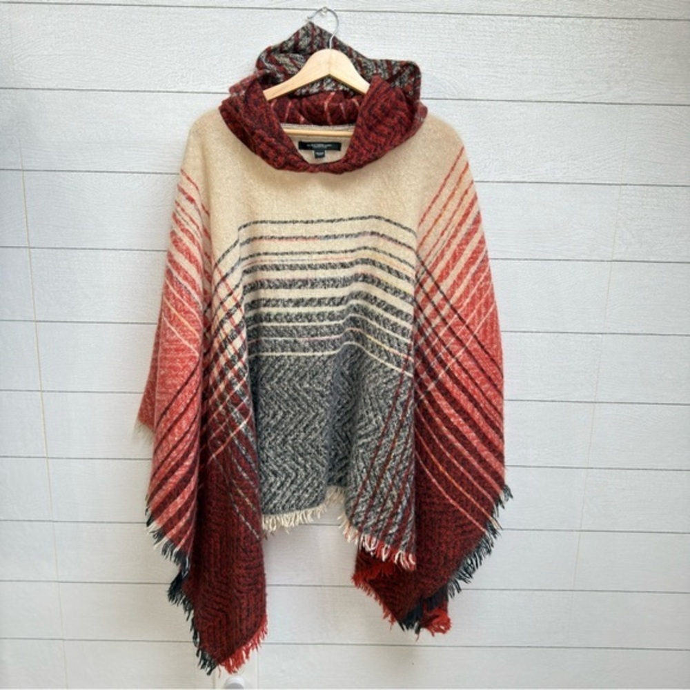 Marc New York Andrew Marc Plaid Poncho Sweater | One Size | Cozy Layer